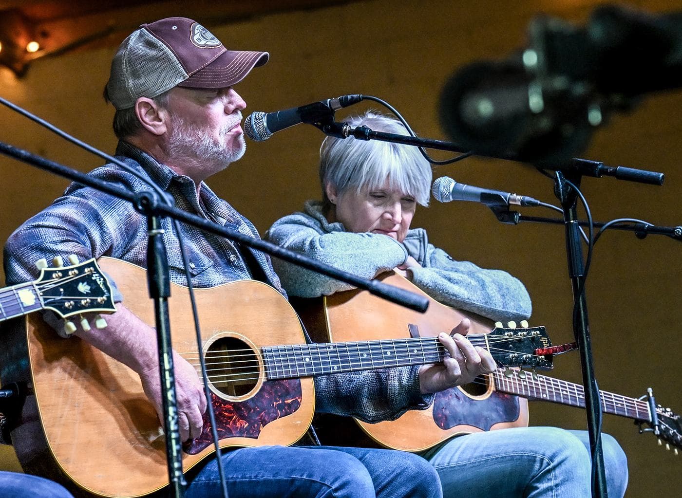 Shawn Mullins and Kim Richey perform at The Bottling Plant Ballroom during the Opelika Songwriters Festival