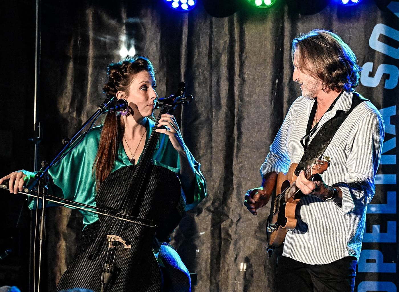 Sarah Clanton on cello with Allen Hinds at the Kickoff Dinner
