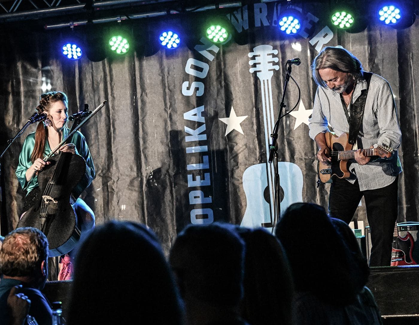 Sarah Clanton and Allen Hinds perform during the OSF7 Kickoff Dinner at John Emerald Distilling Company