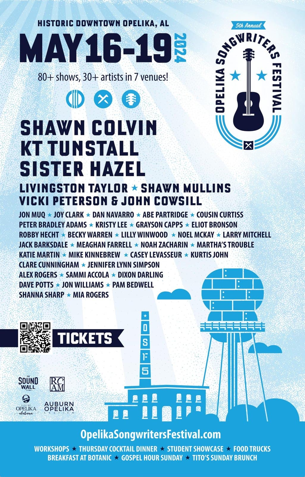 2024 lineup poster: Shawn Colvin, KT Tunstall, Sister Hazel, Livingston Taylor, Shawn Mullins, Vicki Peterson & John Cowsill and more