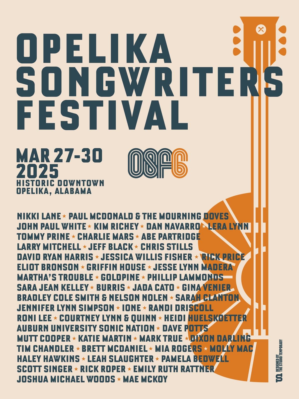 2025 lineup poster: Nikki Lane, Paul McDonald & The Mourning Doves, John Paul White, Kim Richey, Dan Navarro, Lera Lynn and more